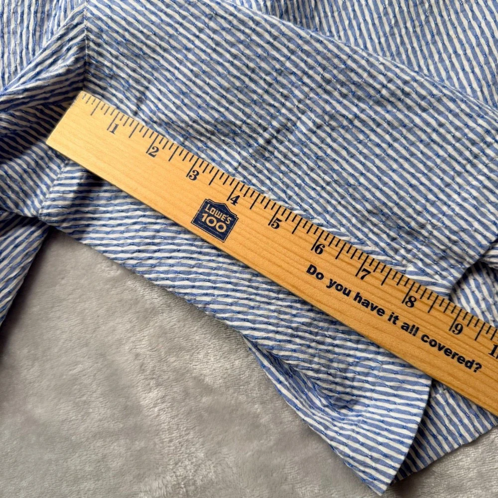 Robert Graham Mens Seersucker Striped Classic Fit Shorts Blue White 40 Preppy